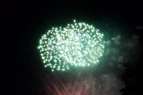 Dreamy filter fireworks closeup abstract