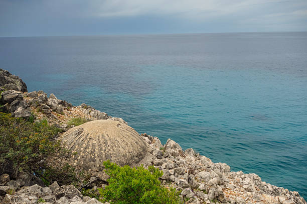Dhermi, Albania: Typical bunker or casemate from communist era in Albanian coast.