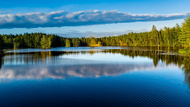 istock Evening View of Finnish Lake with Cloud Reflections 2230158162