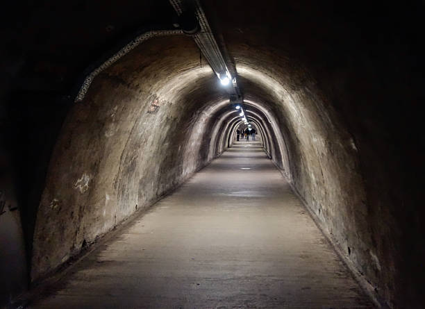 Zagreb, Croatia: war bunker tunnels in the old city center. Public free access