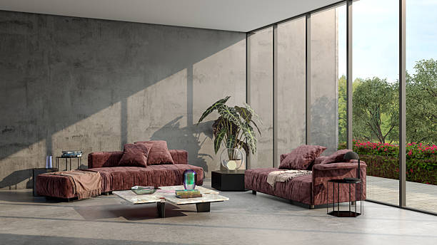 istock Large luxury modern bright interiors Living room mockup illustration 3D rendering image 2230160360