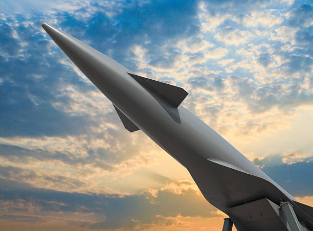 istock Russian Ballistic Missile Against Sky 2230164275