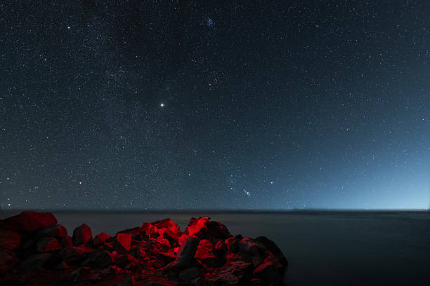 istock Beautiful night landscape,  lake under starry sky. 2230170089
