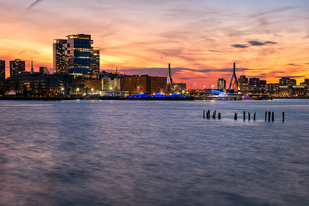 istock Autumnal sunset over Boston waterfront and harbour 2230173774