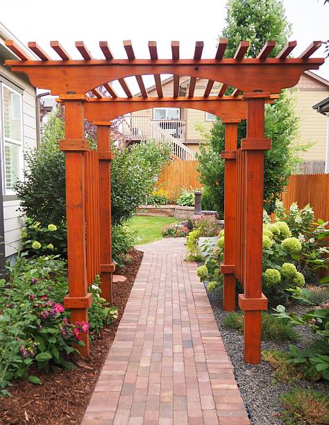 istock Pathway Trough Wooden Arbor 2230175777