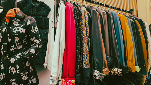 istock Colorful Leather Jackets on Display in Turkish Market 2230183116