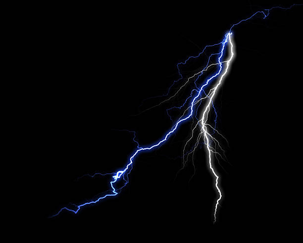 istock A striking lightning bolt illuminates the dark sky, showcasing nature's powerful electrical discharge with vibrant white and blue energy. 2230193118