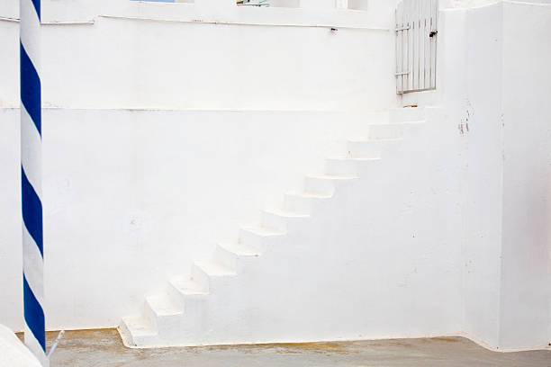 White architecture on Santorini island, Greece. Beautiful summer landscape, sea view.