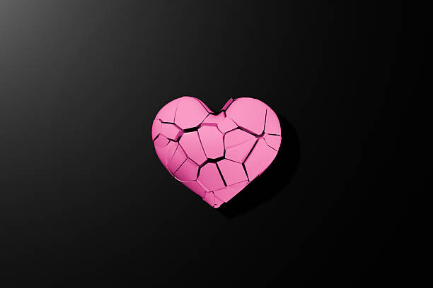 A pink heart mark that is beginning to break