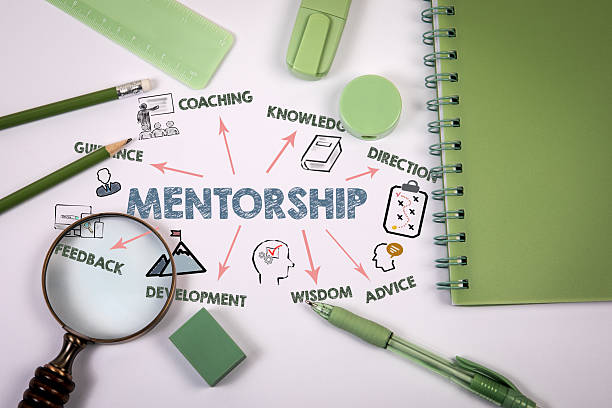 istock Mentorship guidance and development concept with green stationery 2230213087
