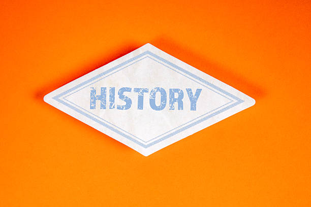 The word history is printed on a piece of paper, close-up.