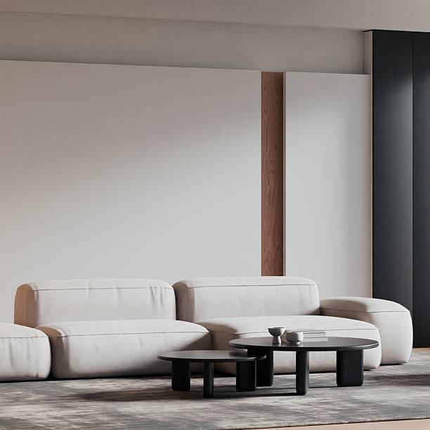 istock Modern Minimalist Living Room Interior Frame Poster Mockup 2230215486