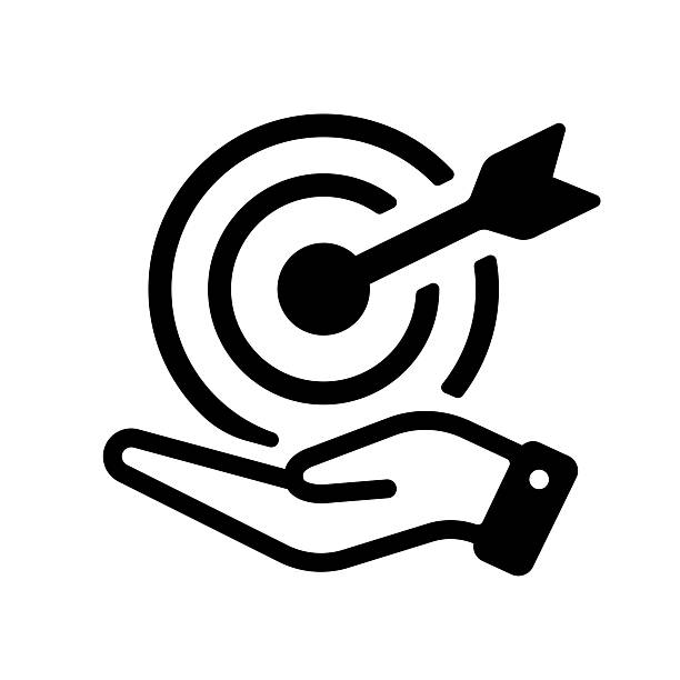 illustrations, cliparts, dessins animés et icônes de illustration de l’icône vectorielle cible de l’entreprise - métier dart