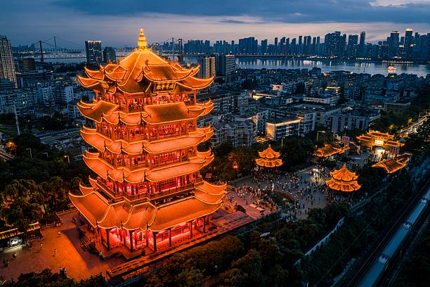 istock Yellow Crane Tower at dusk in Wuhan, China. 2230224130