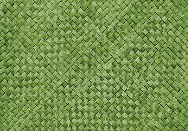 A background of differnt types of NZ Flax or Harakeke (Phormium) leaves woven together.