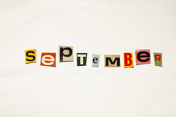 September letters cut from newspapers and magazines spelling september
