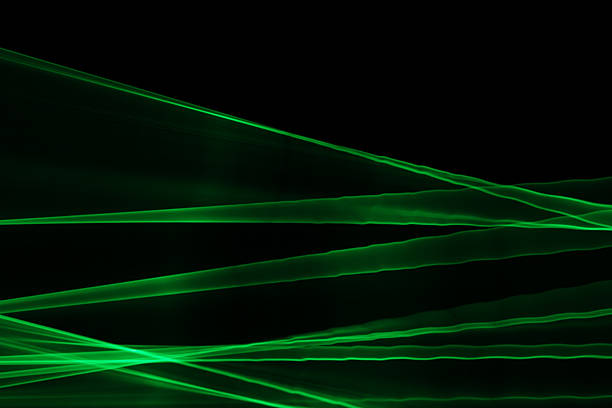 laser light green. streaks of light rippling and twisting