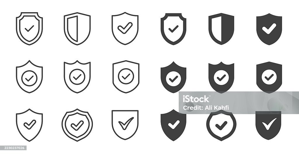 Protection icons collection. Editable stroke. Thin line and glyph solid style series icons Icon Symbol stock vector Protection icons collection. Editable stroke. Thin line and glyph solid style series icons Icon Symbol stock vector