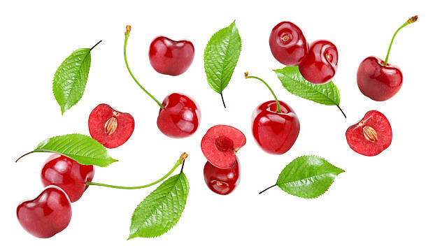 istock red cherry fruits isolated on white background. clipping path 2230237085