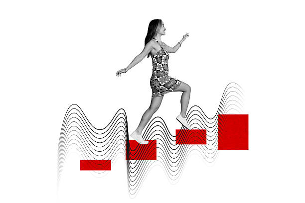 istock Sketch image artwork composite 3D photo collage of solve problem overcome young woman walk ladder line illustration career promotion 2230240796