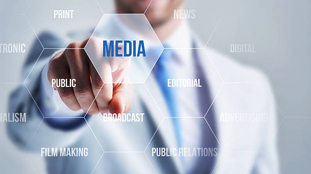 istock Businessman ponting Media with his finger on a touch screen 2230244389