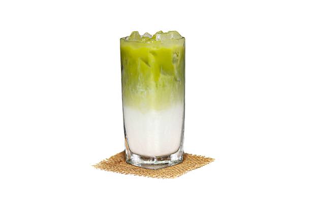 istock Ice matcha green tea put on white background and isolate concept. 2230245275