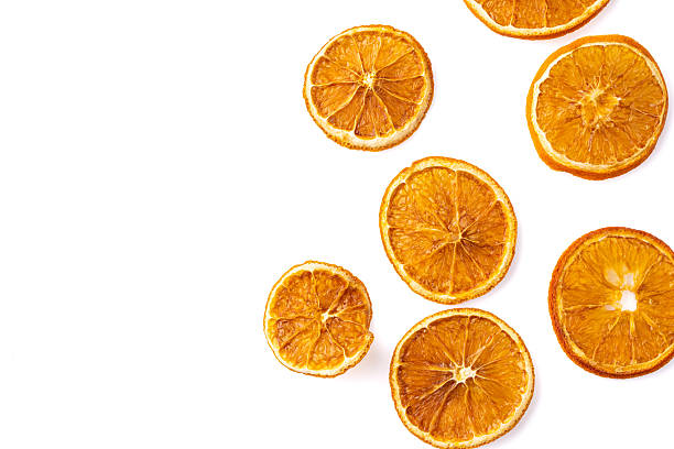 istock Dried orange slices on white background. 2230245415
