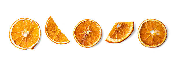 istock Dried orange slices on white background. 2230245626