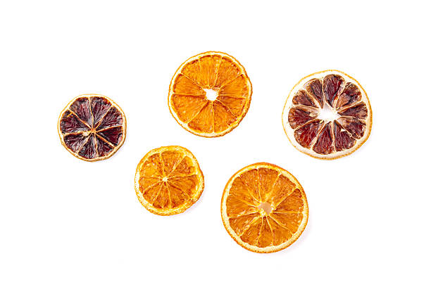 istock Dried orange slices on white background. 2230245671