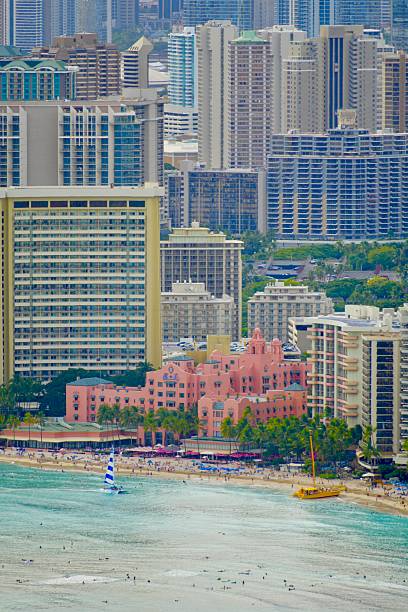 istock Waikiki Beach from Diamond Head Summit, Telephoto View 2230246100
