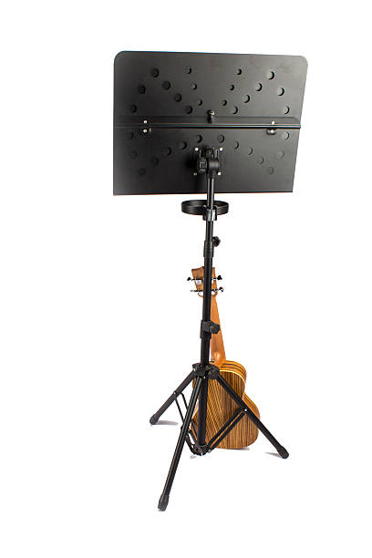 istock Ukulele and music stand on a white background. isolated 2230246105