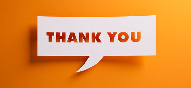istock White speech bubble with the words thank you 2230252511