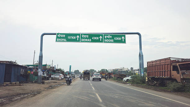 Rajasthan, India - June 26 2025: Road direction board on Delhi Mumbai express highway.