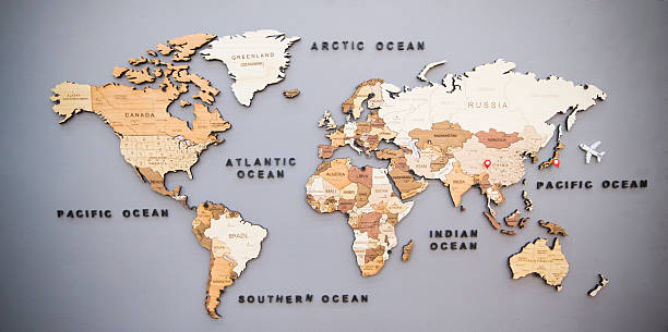 istock Vintage world map concept on gray background. 2230265829