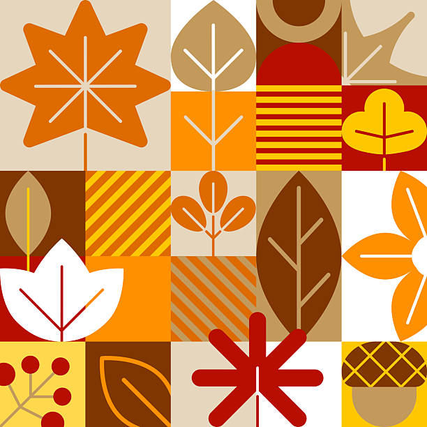 Autumn fall leaves seamless pattern background. Leaf icons. Fall concept.