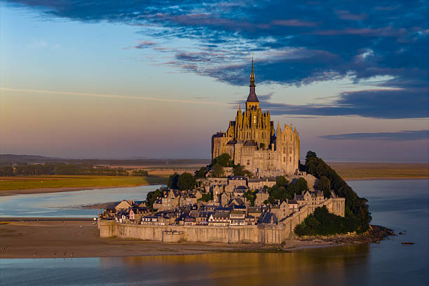 istock Mont-Saint-Michel at sunset from above 2230271147