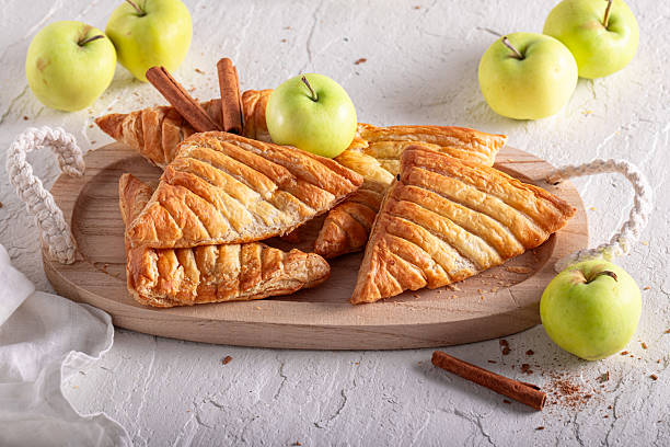 istock Delicious apple triangle cake as traditional dessert. 2230272891