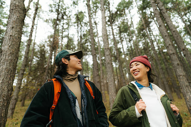 istock Asian couple on a hiking adventure 2230277003