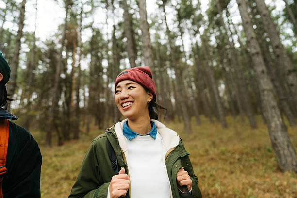 istock Asian couple on a hiking adventure 2230277019