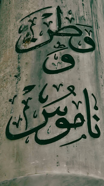 A close-up series of a memorial column dedicated to the martyrs of the Turkish War of Independence, featuring both Ottoman Turkish calligraphy and modern Turkish script reading “Vatan ve Namus” (Homeland and Honor) in Konak, Izmir, Turkey on August 14, 2025