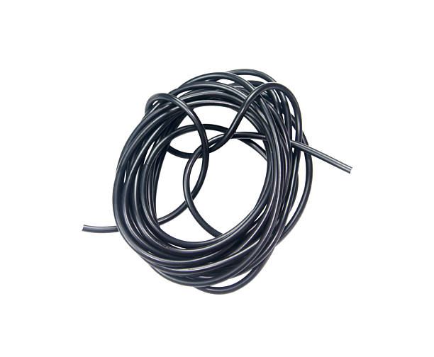 istock Black wire cable of usb and adapter isolated on white background with clipping path. 2230286968