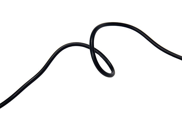 istock Black wire cable of usb and adapter isolated on white background with clipping path. 2230286970