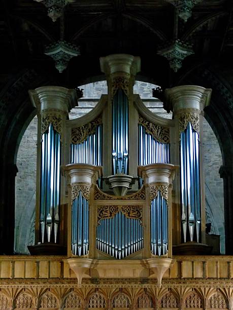 istock looking up at the massive silver and gold pipe organ located within st davids cathedral 2230287826