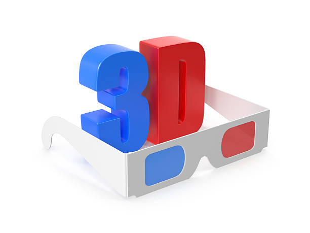 3D glasses - front view on white background