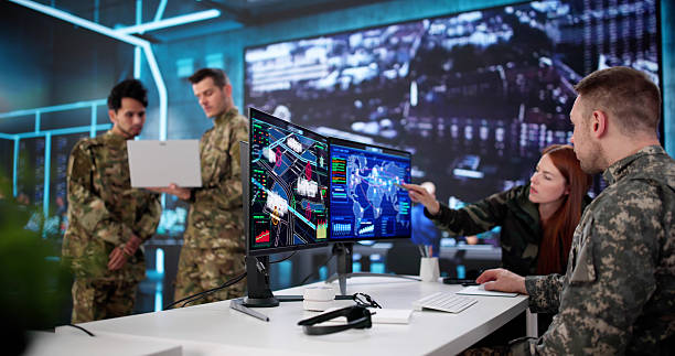 istock Soldiers In Control Center Monitor Intelligence 2230295976