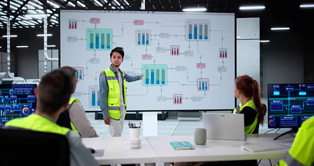 istock Training Professor Presenting Diversity Training To Factory Production Team 2230296279