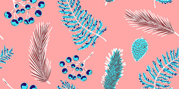 istock Plant seamless pattern. Botanical stylized hand-drawn nature motifs, plants. Fabric print, wallpaper and surfaces 2230297203