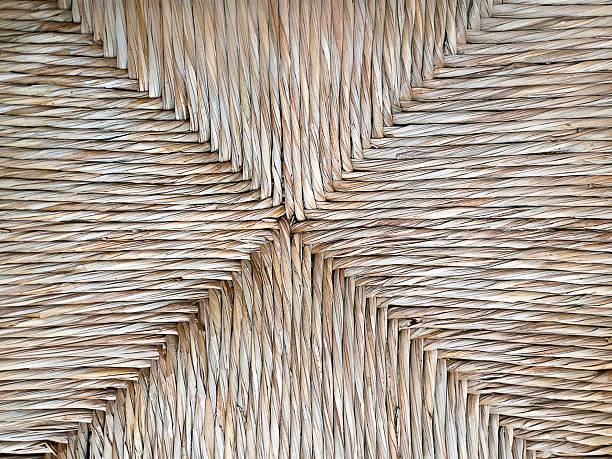 A dense pattern of natural fibers forms a balanced textured design, enhancing the contrast of light and shadow