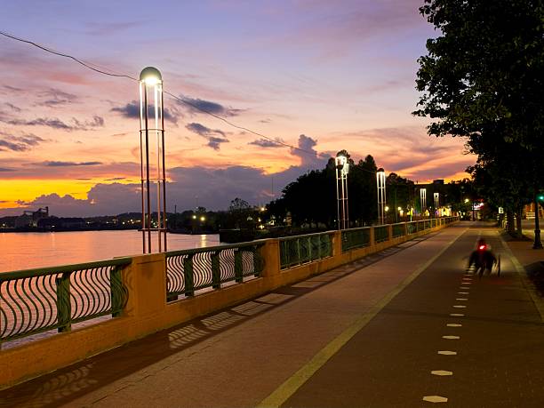 istock Bright sky and dusk along Ohio river walkway in Evansville 2230301965