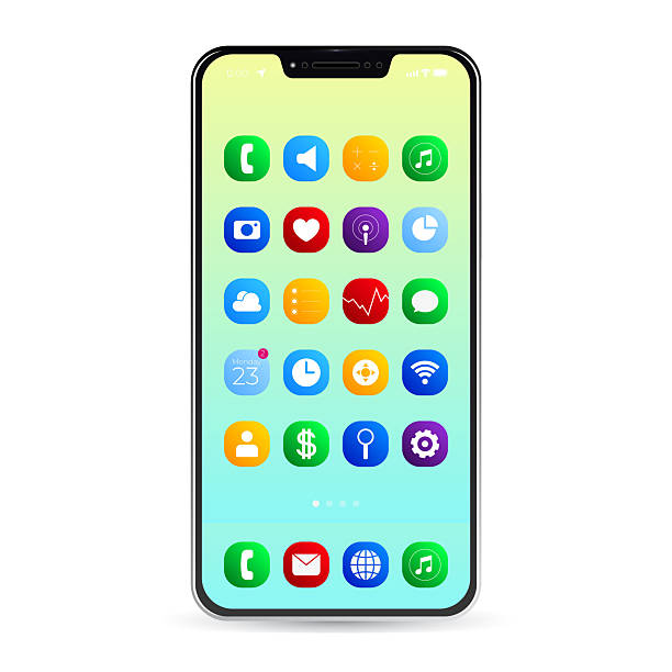 ilustrații de stoc cu șablon vectorial de interfață smartphone - smartphone